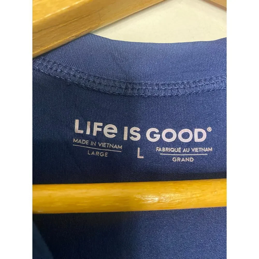 NWT Kids‎ Life Is Good Dark Blue Rash Guard Swim Shirt Size Large Beach Swim